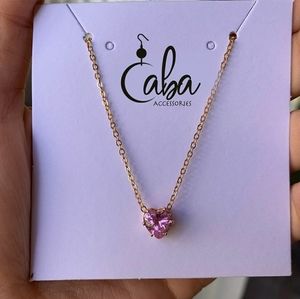 Fashion heart pink crystal earrings💖🔮